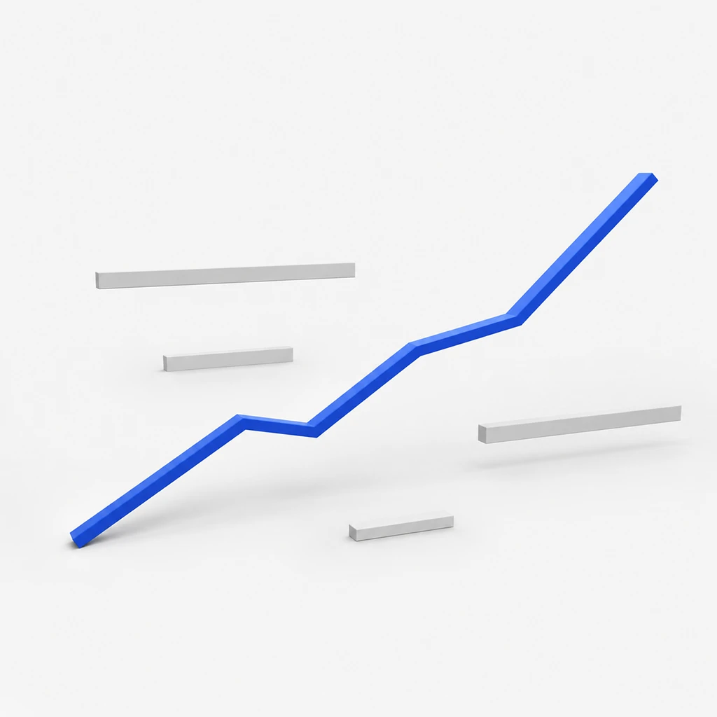 Ölçülebilir Google Ads performansını simgeleyen sade analitik görsel