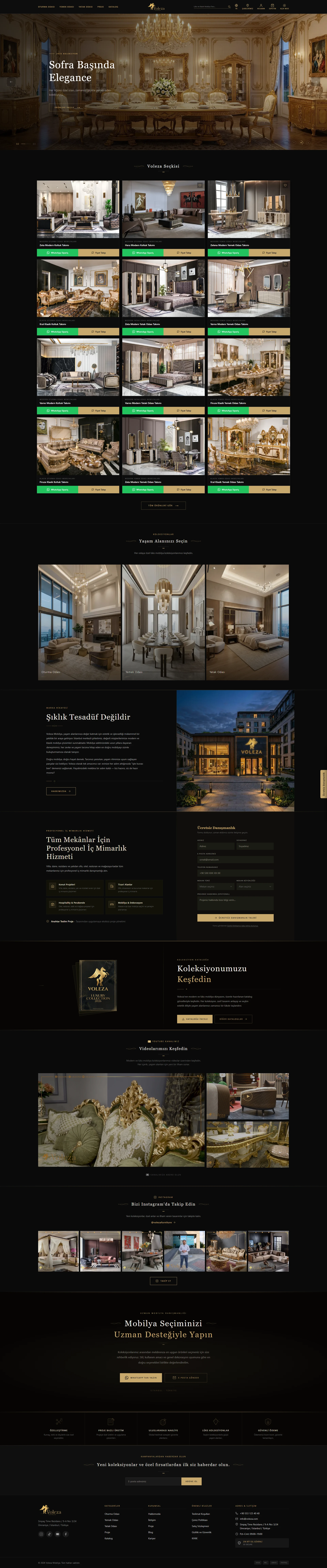 Voleza Furniture için hazırlanan web sitesi